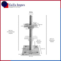 80 x 80 mm | 50-230 mm / Zinc Flake